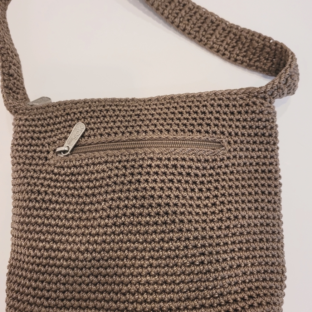 The Sak taupe crochet bag